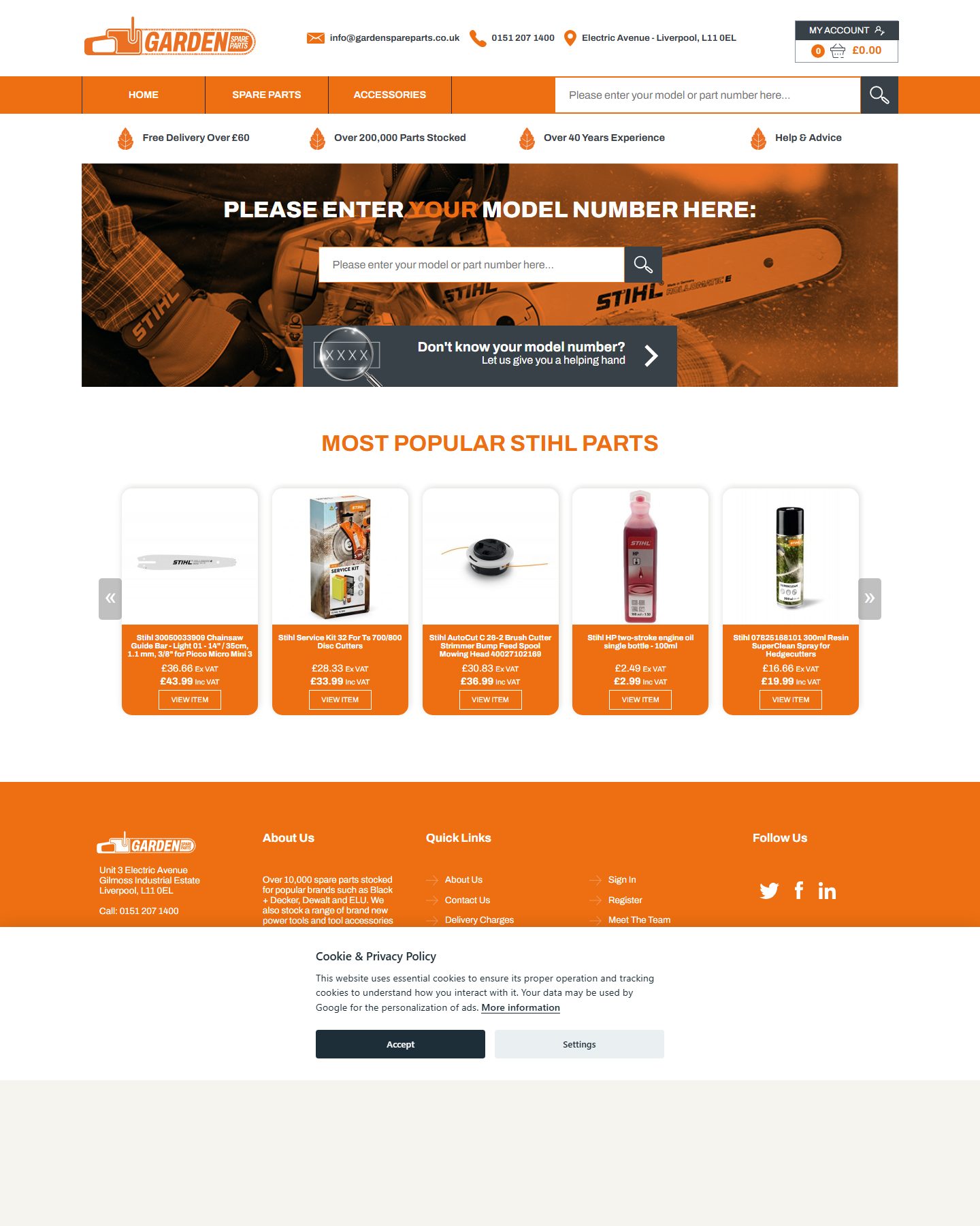 Garden Spare Parts website